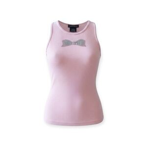 Flowers by Zoe ❃ Ribbed Crystal Bow Tank Top ❃ Pretty Pink ❃ Girl’s 5 5T